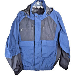 Frogg Toggs Jacket Sz Medium Blue NT6201 Toadz Sportsman's Pack Hood Waterproof